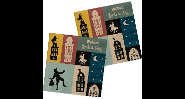 Welkom Sinterklaas tafel diner/lunch servetten - 20x stuks - 33 x 33 cm - 3-laags servetten