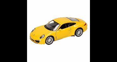 Welly Porsche modelauto - 911 Carrera S - geel - speelgoed auto - 1:36 - 12 cm