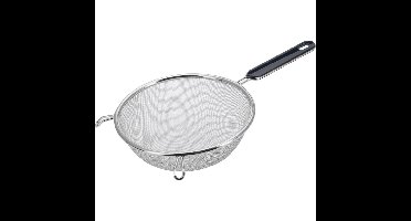 Westmark Keuken vergiet met handvat - zwart/zilver - rvs - 33 x D18 cm