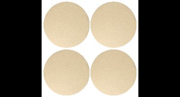 Wicotex Placemats Uni - 4x - creme - rond 38 cm - anti slip laag - Teflon coating toplaag