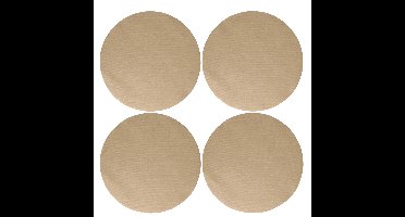 Wicotex Placemats Uni - 4x - taupe - rond 38 cm - anti slip laag - Teflon coating toplaag