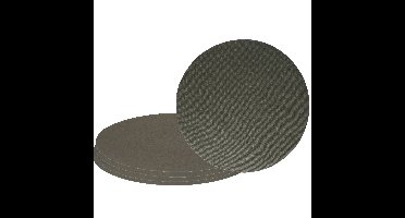 Wicotex Placemats Uni - 8x - donker grijs - rond 38 cm - anti slip laag - Teflon coating toplaag