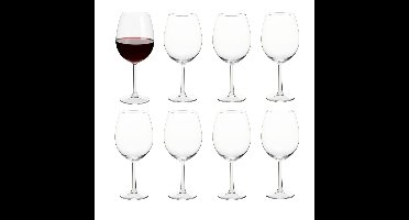 Wijnglazen - 8x stuks - 580ml - glas - transparant - rode wijnglazen
