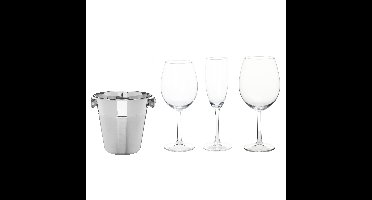 Wijnglazen set 18-delig incl. RVS ijsemmer