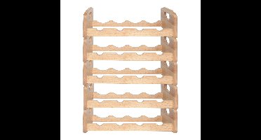 Wijnrek voor 4x flessen - 5x - hout kleur - stapelbaar - 45 x 22 x 12 cm