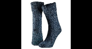 Wollen huissokken/slofsokken voor mannen - donkerblauw - anti slip sokken - cadeau