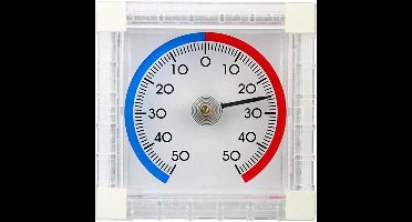 Zelfklevende raamthermometer - wit - kunststof - 8 cm