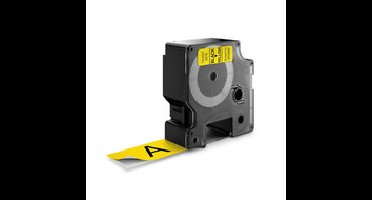 Huismerk DYMO D1 53718/S0720980 Labeltape 24mm Zwart op Geel