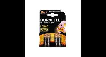 Duracell Plus AAA Alkaline Batterij 4 Stuks