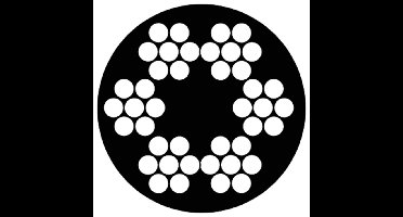 DX staalkabel 6x7+1TWK - PVC ommanteld transparant 2mm - bundel a 25 meter
