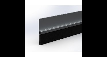 Ellen borstelstrip - IBS 70 - 3000 mm - aluminium