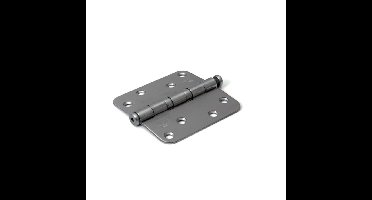 DX kogellagerscharnier - 89x89 mm - afgerond - RVS geborsteld