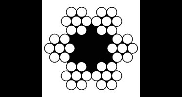DX staaldraadtouw/staalkabel - verzinkt 2mm - haspel a 50 meter