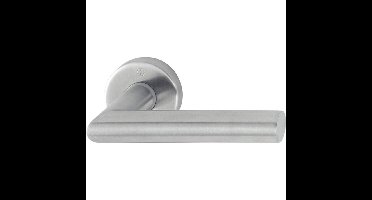 Hoppe deurkruk met rozet - Amsterdam - deurdikte 37/42mm - RVS