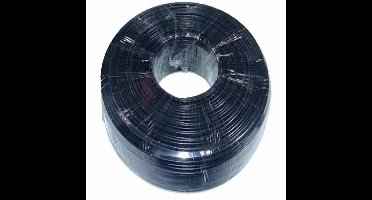 Cablexpert Zwarte Platte telefoonkabel, gevlochten draad, 100 meter