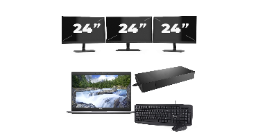 Dell Latitude 5320 - Intel Core i7-11e Generatie - 13 inch - 16GB RAM - 256GB SSD - Windows 11 Home + 3x 24 inch Monitor