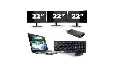 Dell Latitude 5410 - Intel Core i7-10e Generatie - 14 inch - 8GB RAM - 256GB SSD - Windows 11 + 3x 22 inch Monitor
