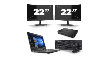 Dell Latitude 5480 - Intel Core i5-6e Generatie - 14 inch - 8GB RAM - 256GB SSD - Windows 11 + 2x 22 inch Monitor