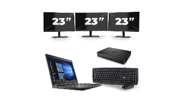 Dell Latitude 5480 - Intel Core i5-6e Generatie - 14 inch - 8GB RAM - 256GB SSD - Windows 11 + 3x 23 inch Monitor