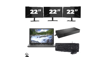 Dell Latitude 7330 - Intel Core i5-12e Generatie - 13 inch - Touch - 16GB RAM - 256GB SSD - Windows 11 Home + 3x 22 inch Monitor