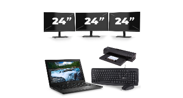 Dell Latitude 7390 - Intel Core i7-8e Generatie - 13 inch - 8GB RAM - 256GB SSD - Windows 11 + 3x 24 inch Monitor