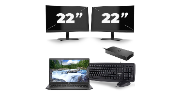 Dell Latitude 7400 - Intel Core i5-8e Generatie - 14 inch - 8GB RAM - 256GB SSD - Windows 11 + 2x 22 inch Monitor