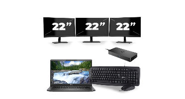 Dell Latitude 7400 - Intel Core i7-8e Generatie - 14 inch - 8GB RAM - 256GB SSD - Windows 11 + 3x 22 inch Monitor