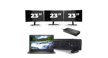 Dell Latitude 7400 - Intel Core i5-8e Generatie - 14 inch - 8GB RAM - 256GB SSD - Windows 11 + 3x 23 inch Monitor