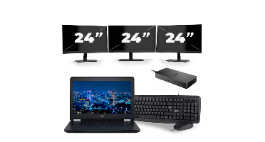 Dell Latitude E5270 - Intel Core i5-6e Generatie - 12 inch - 8GB RAM - 256GB SSD - Windows 11 + 3x 24 inch Monitor