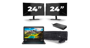 Dell Latitude E7270 - Intel Core i7-6e Generatie - 12 inch - 8GB RAM - 256GB SSD - Windows 11 + 2x 24 inch Monitor