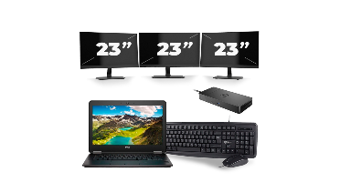 Dell Latitude E7270 - Intel Core i7-6e Generatie - 12 inch - 8GB RAM - 256GB SSD - Windows 11 + 3x 23 inch Monitor