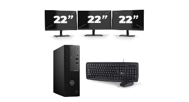 Dell OptiPlex 3080 Micro USFF - Intel Core i5-10e Generatie - 8GB RAM - 256GB SSD - Windows 11 + 3x 22 inch Monitor