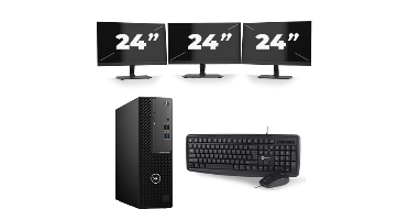Dell OptiPlex 3080 Micro USFF - Intel Core i5-10e Generatie - 8GB RAM - 256GB SSD - Windows 11 + 3x 24 inch Monitor