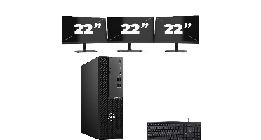 Dell OptiPlex 3080 SFF - Intel Core i7-10e Generatie - 8GB RAM - 256GB SSD - Windows 11 + 3x 22 inch Monitor