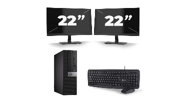 Dell Optiplex 5040 SFF - Intel Core i7-6e Generatie - 8GB RAM - 256GB SSD - Windows 11 + 2x 22 inch Monitor
