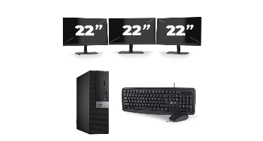 Dell Optiplex 5040 SFF - Intel Core i7-6e Generatie - 8GB RAM - 256GB SSD - Windows 11 + 3x 22 inch Monitor
