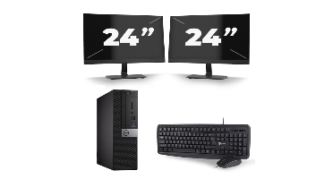 Dell Optiplex 5050 SFF - Intel Core i7-6e Generatie - 8GB RAM - 256GB SSD - Windows 11 + 2x 24 inch Monitor