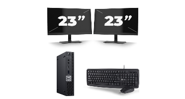 Dell Optiplex 7070 Micro USFF - Intel Core i5-9e Generatie - 8GB RAM - 256GB SSD - Windows 11 + 2x 23 inch Monitor