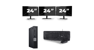 Dell Optiplex 7070 Micro USFF - Intel Core i5-9e Generatie - 8GB RAM - 256GB SSD - Windows 11 + 3x 24 inch Monitor