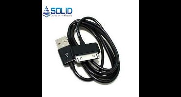 Solid iPhone 3G/GS/4G/iPad Datalink/Oplaadkabel *Zwart* 1M