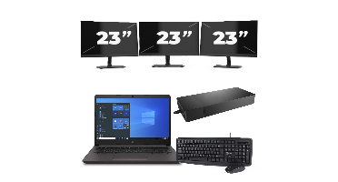 HP 240 G8 - Intel Core i3-10e Generatie - 14 inch - 8GB RAM - 256GB SSD - Windows 11 Home + 3x 23 inch Monitor