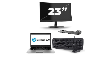 HP EliteBook 820 G3 - Intel Core i7-6e Generatie - 12 inch - 8GB RAM - 256GB SSD - Windows 11 + 1x 23 inch Monitor