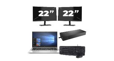 HP EliteBook 830 G7 - Intel Core i7-10e Generatie - 13 inch - 8GB RAM - 256GB SSD - Windows 11 + 2x 22 inch Monitor