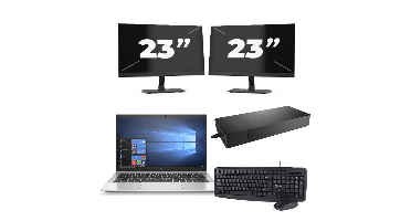 HP EliteBook 830 G7 - Intel Core i7-10e Generatie - 13 inch - 8GB RAM - 256GB SSD - Windows 11 + 2x 23 inch Monitor