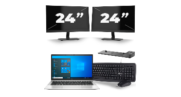 HP EliteBook 830 G8 - Intel Core i5-11e Generatie - 13 inch - 8GB RAM - 256GB SSD - Windows 11 + 2x 24 inch Monitor