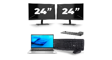 HP EliteBook 840 G7 - Intel Core i7-10e Generatie - 14 inch - 8GB RAM - 256GB SSD - Windows 11 + 2x 24 inch Monitor