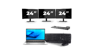 HP EliteBook 840 G7 - Intel Core i7-10e Generatie - 14 inch - 8GB RAM - 256GB SSD - Windows 11 + 3x 24 inch Monitor