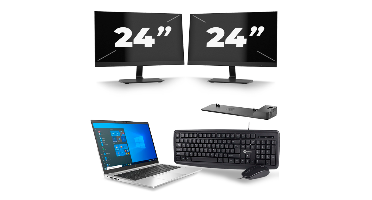 HP EliteBook 840 G8 - Intel Core i7-11e Generatie - 14 inch - 8GB RAM - 256GB SSD - Windows 11 + 2x 24 inch Monitor