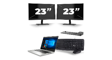 HP ProBook 430 G7 - Intel Core i5-10e Generatie - 13 inch - 8GB RAM - 256GB SSD - Windows 11 + 2x 23 inch Monitor