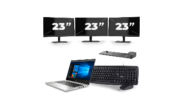 HP ProBook 430 G7 - Intel Core i5-10e Generatie - 13 inch - 8GB RAM - 256GB SSD - Windows 11 + 3x 23 inch Monitor